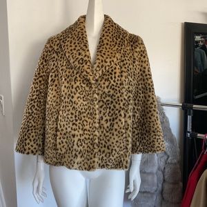 Vintage, mob wife 💋 Cheetah fur cropped opera coat🕶️ size XL